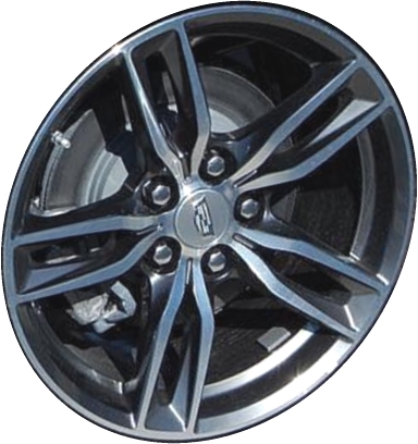 Cadillac CTS 2017-2019 charcoal machined 18x8.5 aluminum wheels or rims. Hollander part number ALY4716HH, OEM part number 23492302.