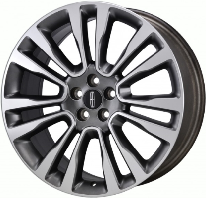 Lincoln Continental 2017-2020 grey machined 20x8.5 aluminum wheels or rims. Hollander part number ALY10091U79, OEM part number GD9Z1007B.
