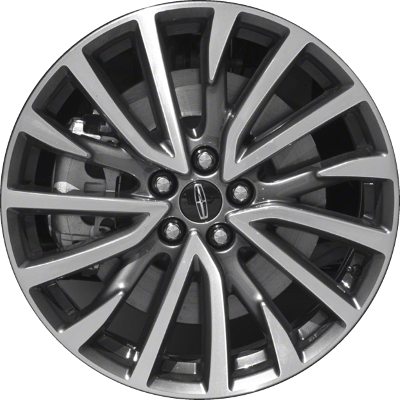 Lincoln Continental 2017-2020 grey machined 19x8 aluminum wheels or rims. Hollander part number ALY10090, OEM part number GD9Z1007G.
