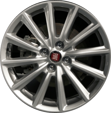 Fiat 124 Spider 2017-2020 powder coat silver 17x7 aluminum wheels or rims. Hollander part number ALY61684, OEM part number 68313986AA.