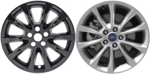 IMP-767GB Ford Fusion Black Wheel Skins (Hubcaps/Wheelcovers) 17 Inch Set