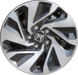 ALY64106 Honda Civic Hatchback Wheel/Rim Black Machined #42700TGGA81