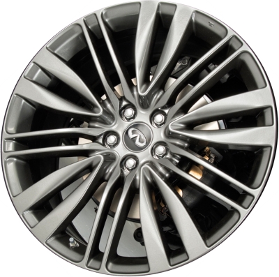 Infiniti QX70 2017 powder coat grey 21x9.5 aluminum wheels or rims. Hollander part number ALY73790, OEM part number D0C001A52D.