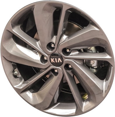KIA Niro 2017-2019 powder coat dark grey 18x7.5 aluminum wheels or rims. Hollander part number ALY74763GP/74764, OEM part number G5529AB000.
