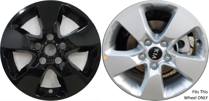 KIA SOUL 2017-2019 Black, 5 Hole, Plastic Hubcaps, Wheel Covers, Wheel Skins, Imposters. ONLY Fits 16 Inch Alloy Wheel Pictured. Part Number IMP-6017GB.