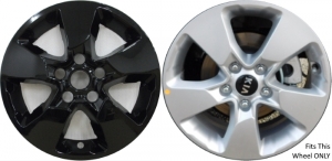 IMP-6017GB KIA SOUL Black Wheel Skins (Hubcaps/Wheelcovers) 16 Inch Set