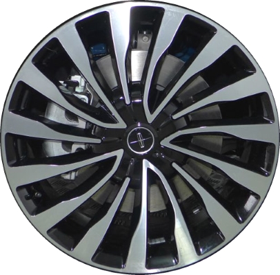 Lincoln MKC 2019 black machined 19x8.5 aluminum wheels or rims. Hollander part number ALY10212, OEM part number KS7Z1007D.