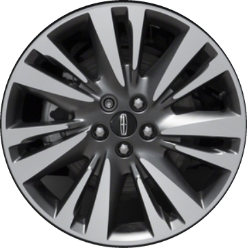 Lincoln MKZ 2017-2020 charcoal machined 19x8 aluminum wheels or rims. Hollander part number ALY10129, OEM part number HP5Z1007B.