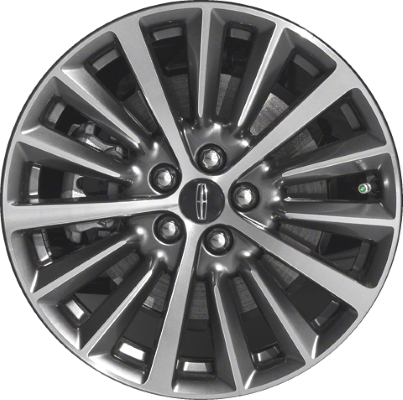 Lincoln MKZ 2017-2020 grey machined 18x8 aluminum wheels or rims. Hollander part number ALY10127, OEM part number HP5Z1007A.