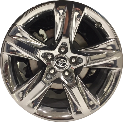 Toyota Highlander 2017-2019 dark chrome clad 19x7.5 aluminum wheels or rims. Hollander part number ALY75163, OEM part number 4260D0E020.