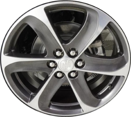 Buick Enclave 2018-2024 charcoal polished 20x8 aluminum wheels or rims. Hollander part number ALY4154, OEM part number 84036542.