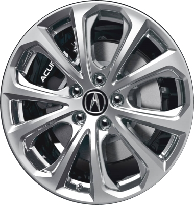 Acura RLX 2018-2020 chrome 19x8 aluminum wheels or rims. Hollander part number ALY71851, OEM part number 08W19TY2200B.