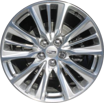 Cadillac XTS 2018-2019 silver machined 20x8.5 aluminum wheels or rims. Hollander part number ALY4816, OEM part number 23372452.