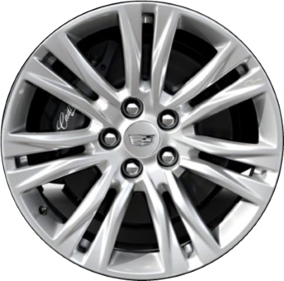 Cadillac XTS 2018-2019 powder coat hyper silver 19x8.5 aluminum wheels or rims. Hollander part number ALY4818U77, OEM part number 23372450.