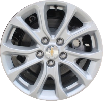 Chevrolet Equinox 2018-2021 powder coat silver 17x7 aluminum wheels or rims. Hollander part number ALY5829, OEM part number 22968927.