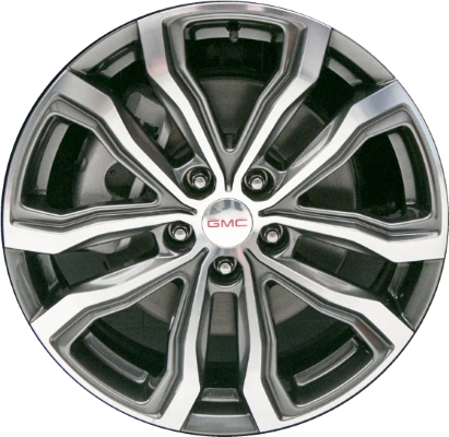 GMC Terrain 2018-2021 dark grey machined 19x7.5 aluminum wheels or rims. Hollander part number ALY5836U30/5837HH, OEM part number 22968933.