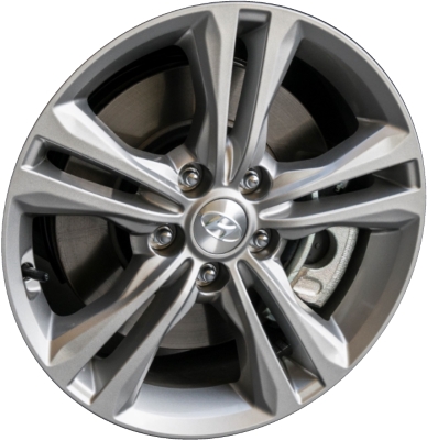 Hyundai Sonata 2018-2019 powder coat silver 17x7 aluminum wheels or rims. Hollander part number ALY70933U, OEM part number 52910C2680.