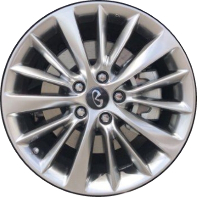 Infiniti Q50 2018-2024 powder coat hyper silver 18x7.5 aluminum wheels or rims. Hollander part number ALY73800, OEM part number D0C006HH4A.