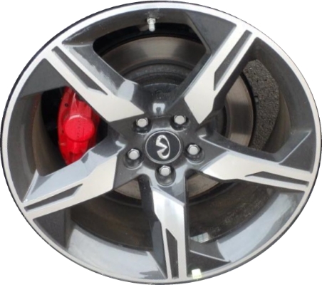 Infiniti Q60 2018-2019 charcoal machined 20x9 aluminum wheels or rims. Hollander part number ALY96228/200314, OEM part number Not Yet Known.