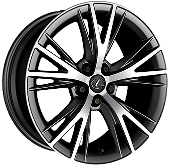 Lexus LC500 2018-2023, LC500h 2018-2022 charcoal machined 20x8.5 aluminum wheels or rims. Hollander part number 74358, OEM part number 4261111040, 4261111050.