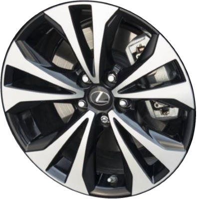 Lexus NX300 2018-2021, NX300h 2018-2021 black machined 18x7.5 aluminum wheels or rims. Hollander part number 96303/180319, OEM part number Not Yet Known.