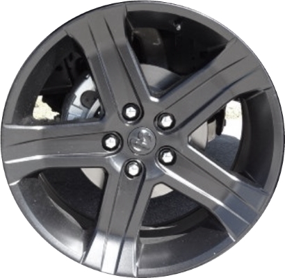 Dodge Ram 1500 2017-2018 powder coat black 22x9 aluminum wheels or rims. Hollander part number ALY2388U45/2632, OEM part number Not Yet Known.