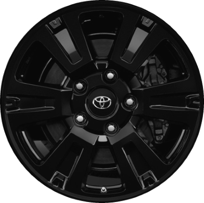 Toyota Sequoia 2018-2022 powder coat black 20x8 aluminum wheels or rims. Hollander part number ALY75159U45/75225, OEM part number 426110C270.