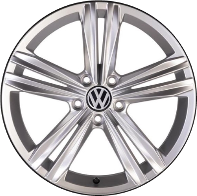 Volkswagen Atlas 2018-2020 powder coat silver 20x8 aluminum wheels or rims. Hollander part number ALY70031U20.LS73, OEM part number 3QF601025EZ49.