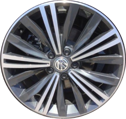 Volkswagen Tiguan 2018-2020 charcoal machined 18x7 aluminum wheels or rims. Hollander part number ALY70039, OEM part number 5NN601025LNQ9.