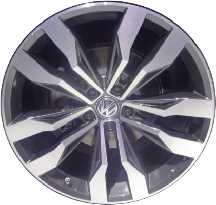 Volkswagen Tiguan 2018-2021 charcoal machined 20x8.5 aluminum wheels or rims. Hollander part number ALY70049U35, OEM part number 5NN601025ENQ9.