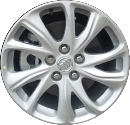 Buick Envision 2019-2020 powder coat silver 18x7.5 aluminum wheels or rims. Hollander part number ALY4149, OEM part number 23315486.