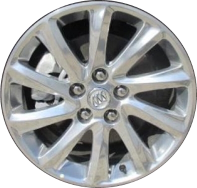 Buick Envision 2019-2020 polished 18x7.5 aluminum wheels or rims. Hollander part number ALY4150, OEM part number 23315487.