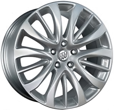 Buick LaCrosse 2019 powder coat silver 19x8.5 aluminum wheels or rims. Hollander part number ALY4121, OEM part number 84306076.