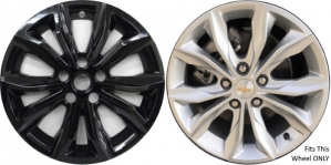 IMP-440BLK/7119GB Chevrolet Malibu Black Wheel Skins (Hubcaps/Wheelcovers) 17 Inch Set