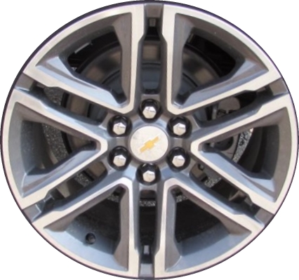 Chevrolet Colorado 2019-2022 charcoal machined 18x8.5 aluminum wheels or rims. Hollander part number ALY5869/5966, OEM part number 84098437, 84644851.