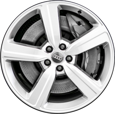 Audi e-tron 2019 powder coat silver 20x9 aluminum wheels or rims. Hollander part number ALY59115, OEM part number 4KE601025S.