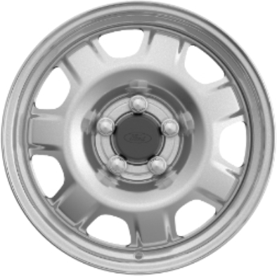 Ford Transit Connect 2019-2023 powder coat silver 16x6.5 steel wheels or rims. Hollander part number STL10234, OEM part number KT1Z-1015-A.