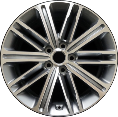 Genesis G80 2018-2020 grey machined 18x8 aluminum wheels or rims. Hollander part number ALY70938, OEM part number 52910-B1650.