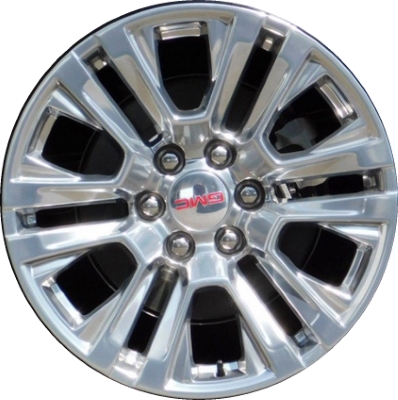 GMC Sierra 1500 2019-2024, Yukon 2021-2024 polished 20x9 aluminum wheels or rims. Hollander part number 5917, OEM part number 84308400.