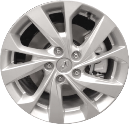 Hyundai Tucson 2019-2021 powder coat silver 17x7 aluminum wheels or rims. Hollander part number ALY70949U, OEM part number 52910D3230, 52910D3220.
