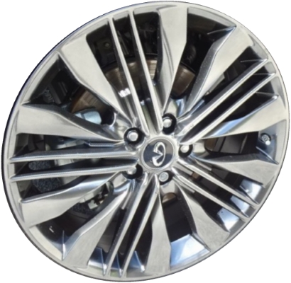 Infiniti QX60 2019-2021 powder coat hyper silver 20x7.5 aluminum wheels or rims. Hollander part number ALY73810, OEM part number 403001A52E.