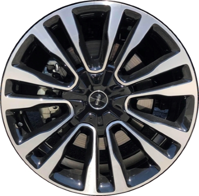 Lincoln MKC 2019 black machined 20x9 aluminum wheels or rims. Hollander part number ALY10213, OEM part number KS7Z1007A.