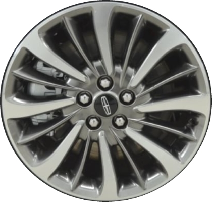 Lincoln Nautilus 2019-2023 grey machined 18x8 aluminum wheels or rims. Hollander part number ALY10215, OEM part number KA1Z1007B.