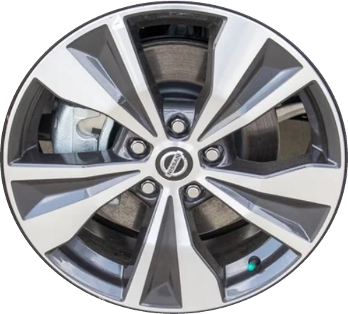 Nissan Murano 2019-2024 charcoal machined 18x7.5 aluminum wheels or rims. Hollander part number ALY62812, OEM part number 403009UF8A.