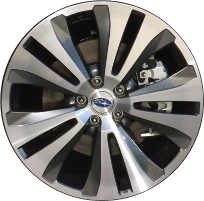 Subaru Ascent 2019-2022 dark grey machined 20x7.5 aluminum wheels or rims. Hollander part number ALY68872U35, OEM part number 28111XC02A, 28111XC03A.