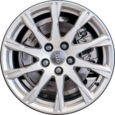 Audi A4 2020-2022 powder coat silver 17x7.5 aluminum wheels or rims. Hollander part number ALY59123, OEM part number 8W0601025C.