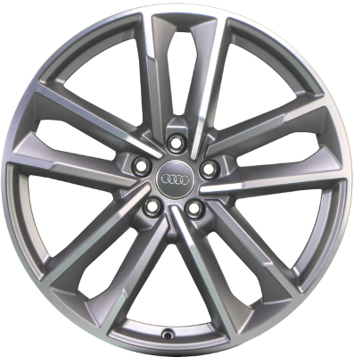 Audi A7 2020-2023 grey machined 20x8.5 aluminum wheels or rims. Hollander part number ALY10249B, OEM part number 4K8601025L.