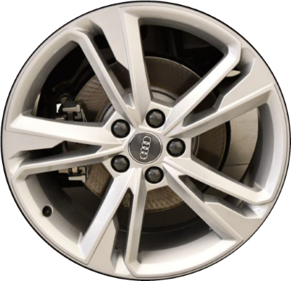 Audi Q3 2019-2023 powder coat silver 19x7 aluminum wheels or rims. Hollander part number ALY59120, OEM part number 83A601025M.