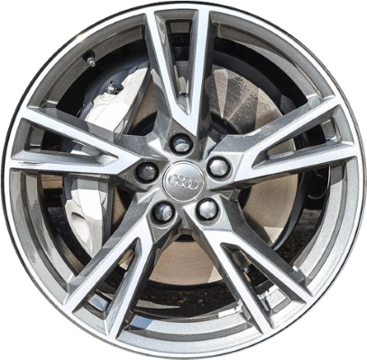 Audi Q5 2020-2023 charcoal machined 19x8 aluminum wheels or rims. Hollander part number ALY59098/96895, OEM part number 80A601025R.