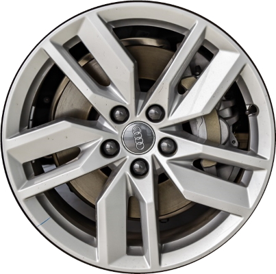 Audi Q5 2020-2023 powder coat silver 18x8 aluminum wheels or rims. Hollander part number ALY59096, OEM part number 80A601025B.